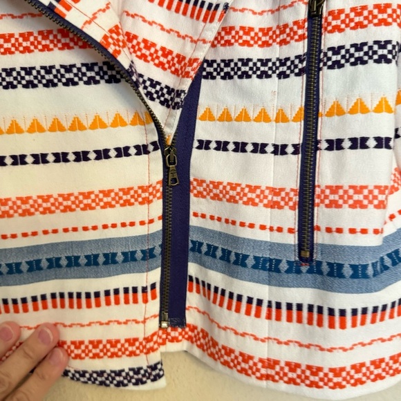 Trina Turk Jacket Blazer Size 8 Beatrix Tribal Embroidered Colorful Zip Up - Picture 8 of 16